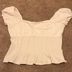 Women's Anthropologie Cream Puff Sleeve Top